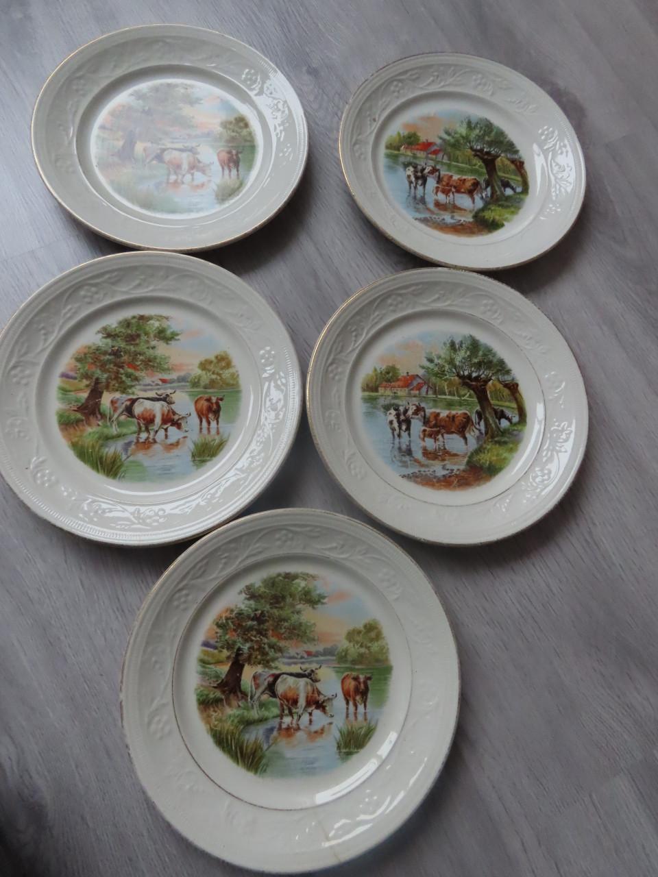 5 antieke borden