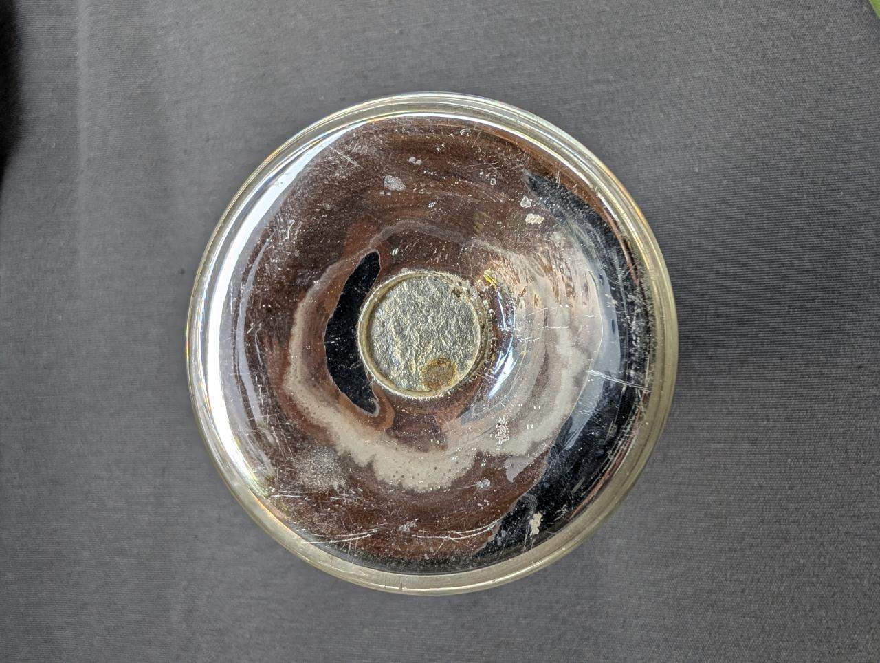 Verzilverd armeluisglas / kelk met gegraveerd decor- vintage