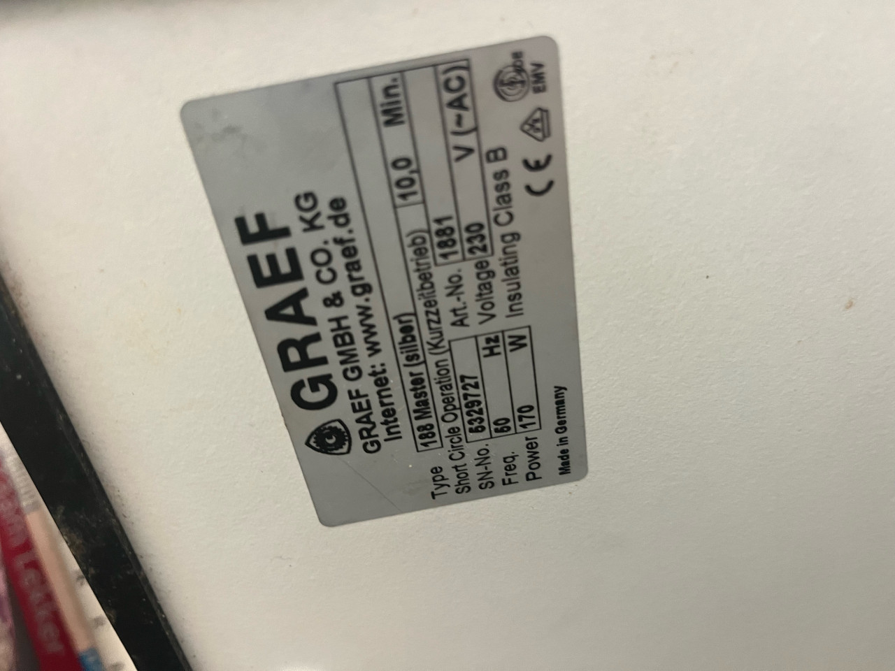 Graef Master 188 snijmachine