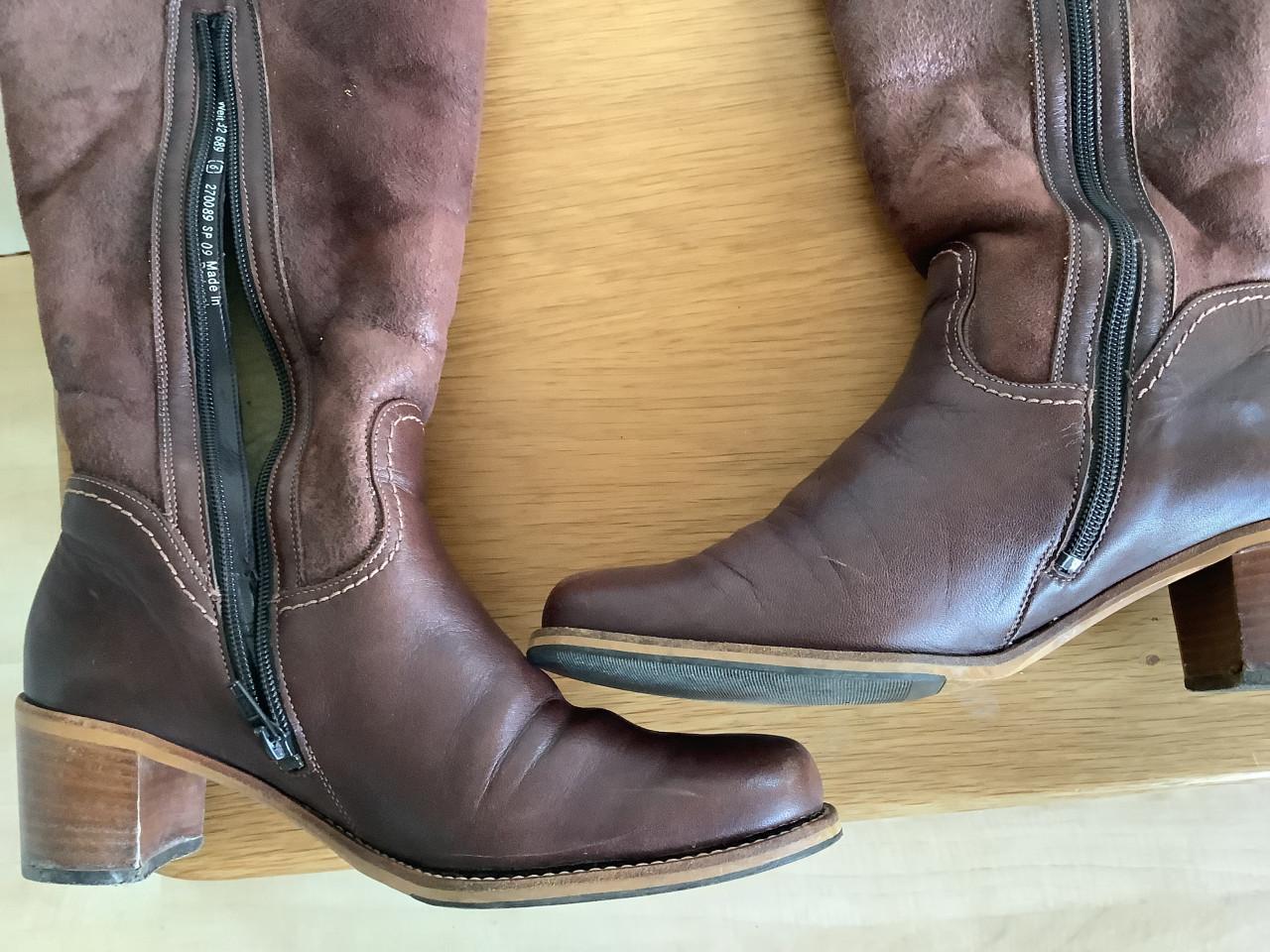 Gabor Laarzen Jak leer - bont gevoerd - kleur Mokka - boven wijdte 32/38 cm