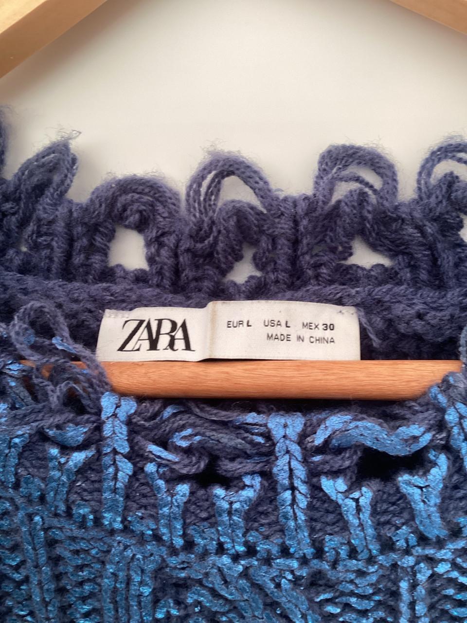 Nieuwe crop top zara glans wol L