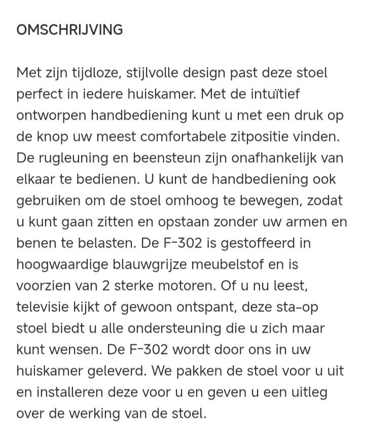 Electrische sta op stoel