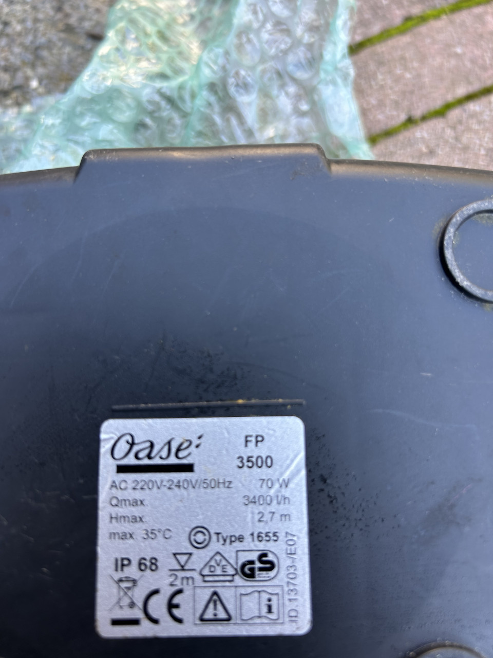 Te koop oase fp 3500 nieuwe Vijverpomp 3500 lpu