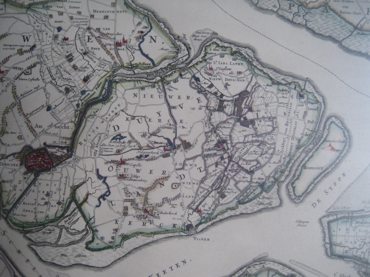 Oude landkaart Schouwen