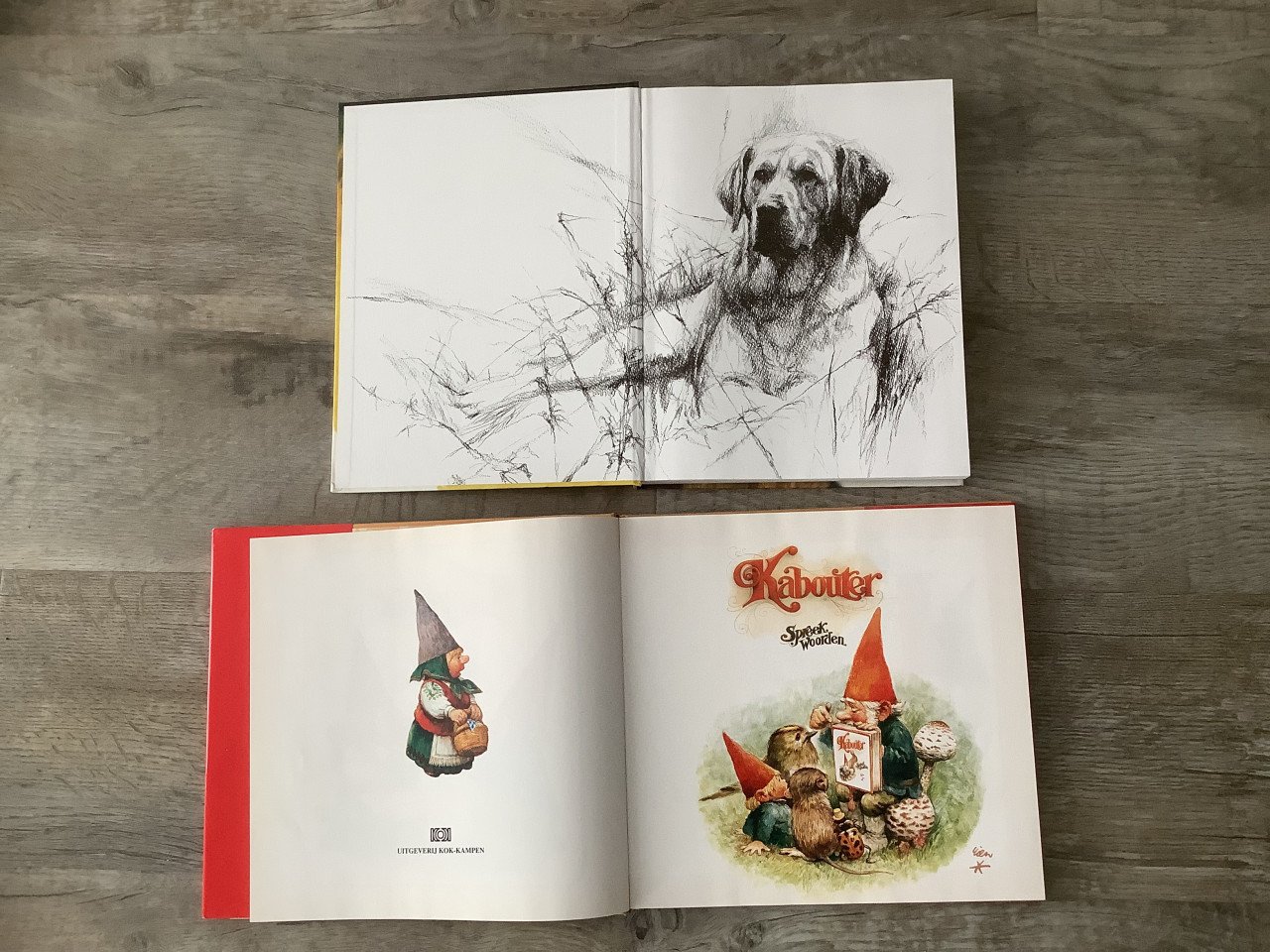 4x Rien Poortvliet - Hak/Tak, Hooi/Gras, Braaf, Kabouters Spreekwoorden