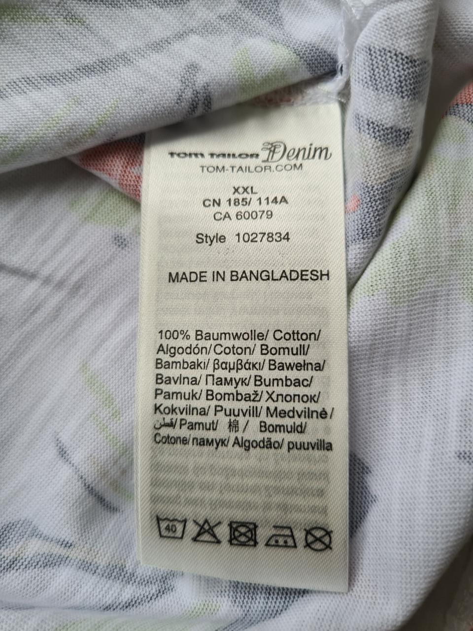 Nieuw Tom Tailor wit , bedrukt T-shirt  Maat XXL