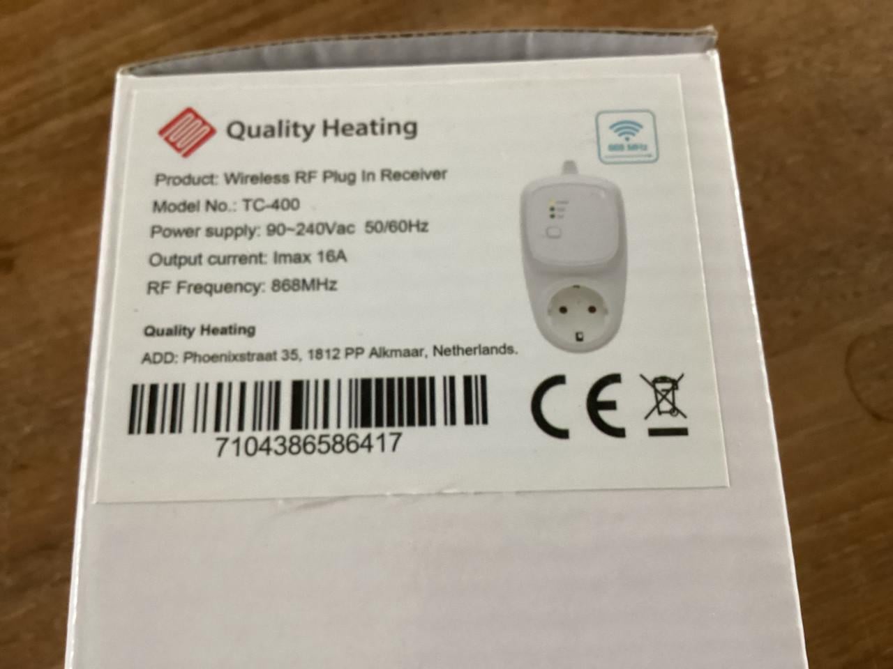 Thermostaat met zender.