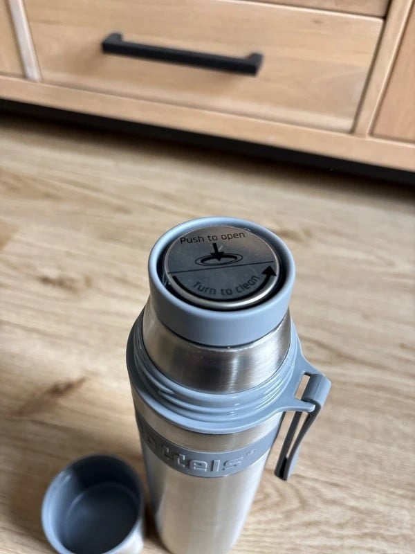 🥤 Boddels thermosfles 0,7L – Zilver/Grijs