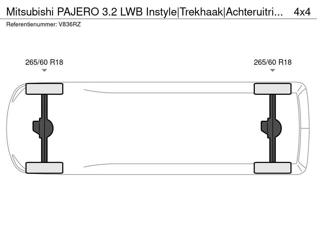 Mitsubishi Pajero 3.2 lwb instyle|trekhaak|achteruitrijcamera|rijklaar