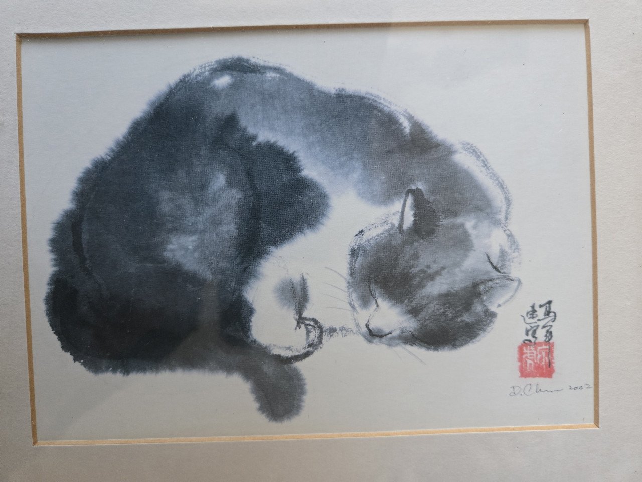 Kunst Chen Dehong Chinese katten drieluik 2001-2002