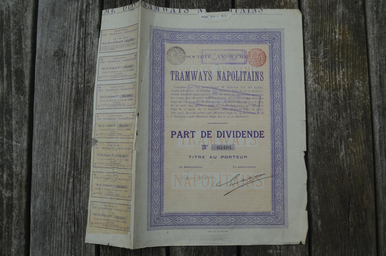 Diverse oude/antieke aandelen spoorweg/scheepvaart