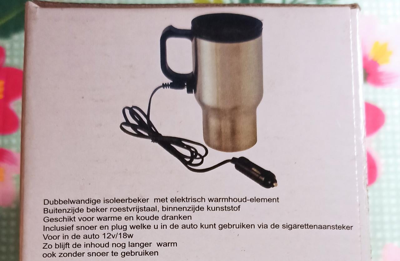 Plug-in-mok auto reizen elektrische beker, 12V