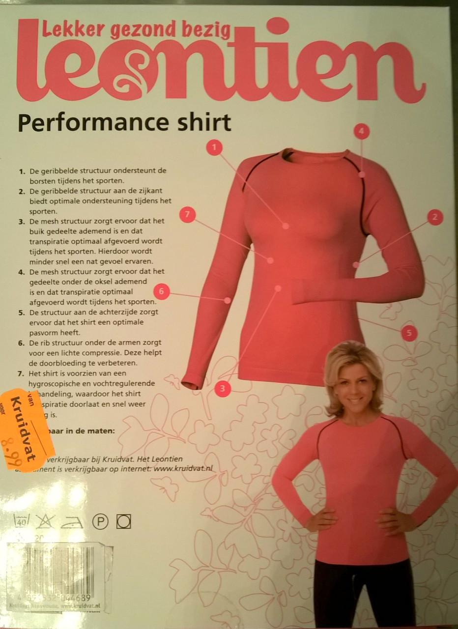(1 = €5 / 5 = €15) Leontien nieuw performance shirt - fitness - M meer S