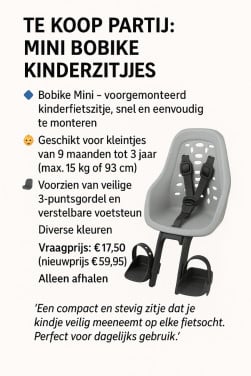 Te koop Partij Bobike Kinderzitjes
