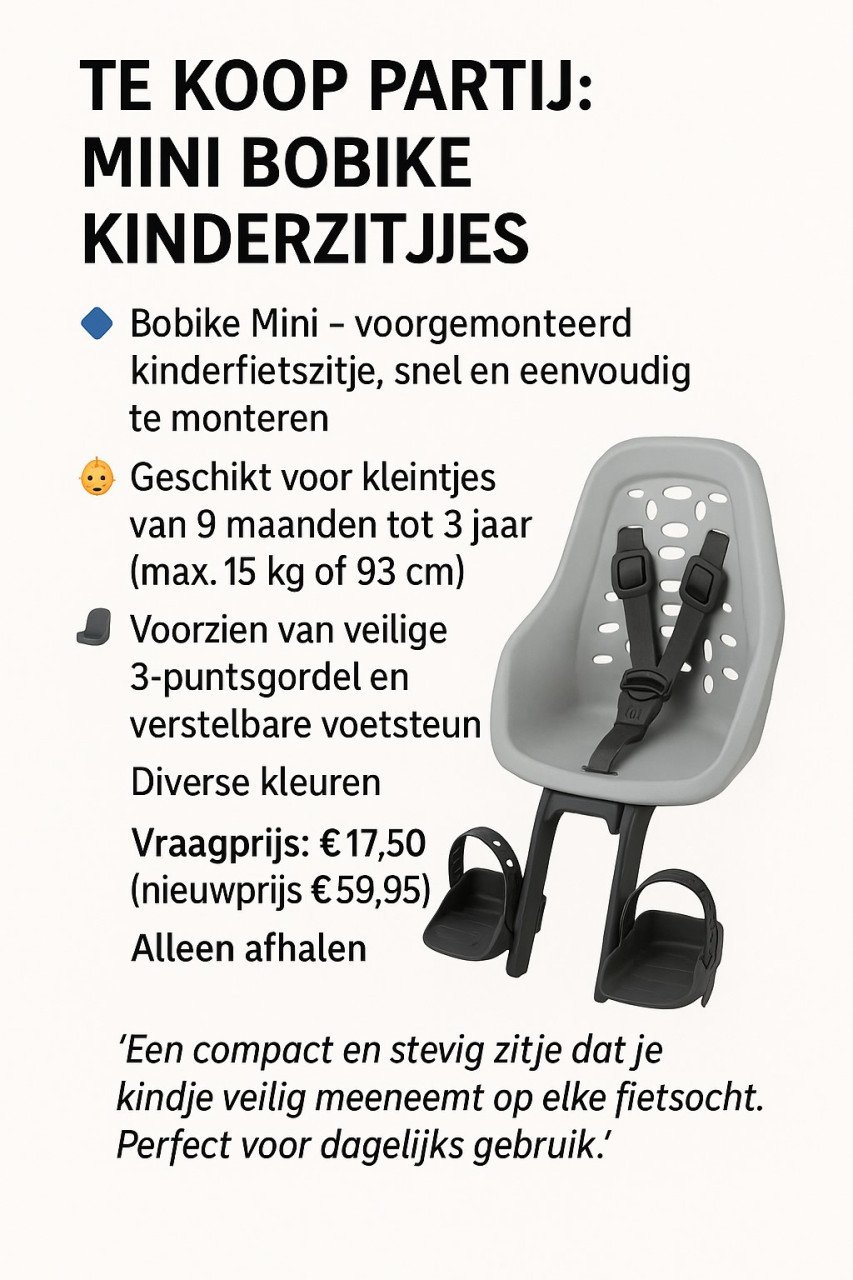 Te koop Partij Bobike Kinderzitjes