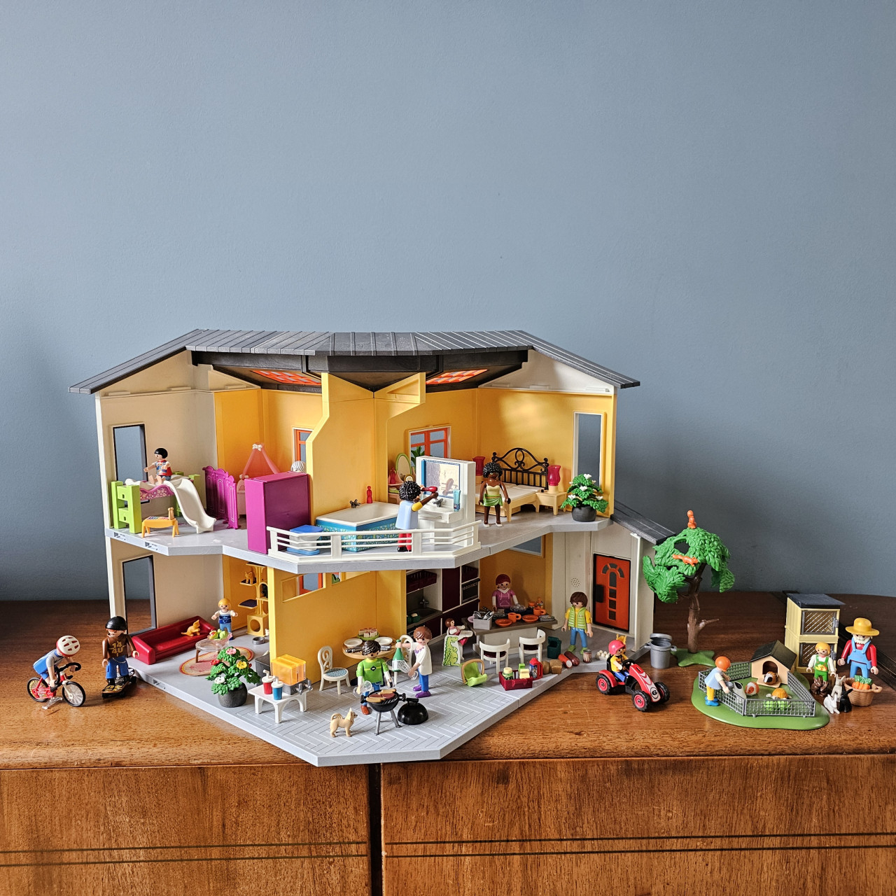 Playmobil poppenhuis konijnenhok cavia's verzorgen
