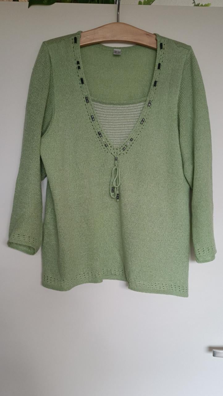 Truitje, hele dunne stof. Licht groen. Maat 44.