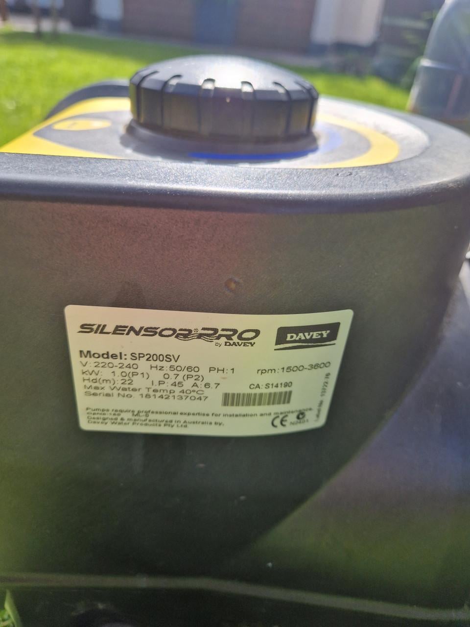 Zwembadpomp silensor pro merk davey