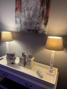 2 Schemerlampen brocante/landelijke stijl.