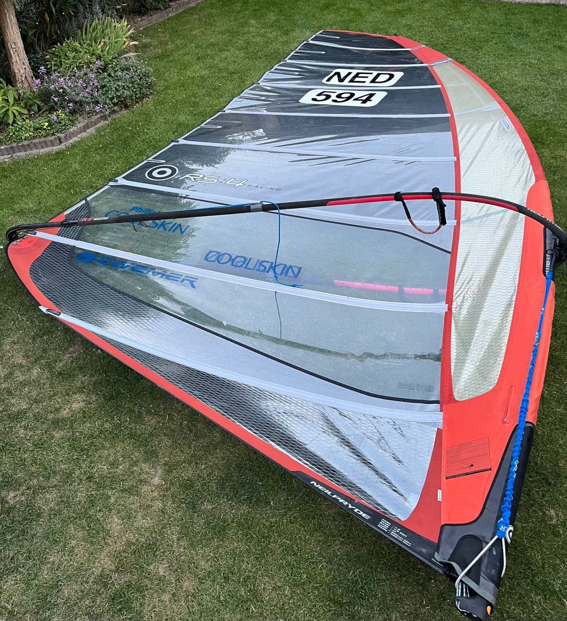 Neilpryde RS4 windsurfzeil 9,8 en 11,6 m2, met masten + giek