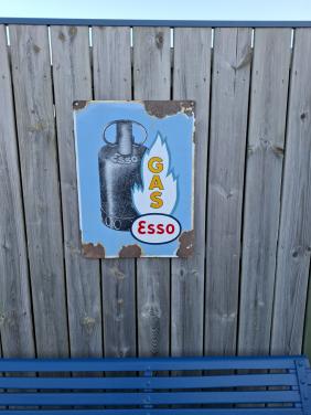 Emaillen reclamebord Esso gas