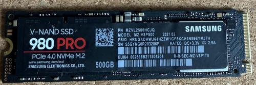 Samsung 980 Pro SSD 500GB