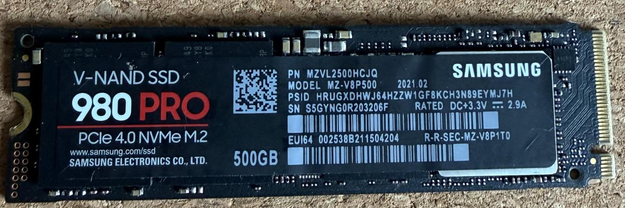 Samsung 980 Pro SSD 500GB