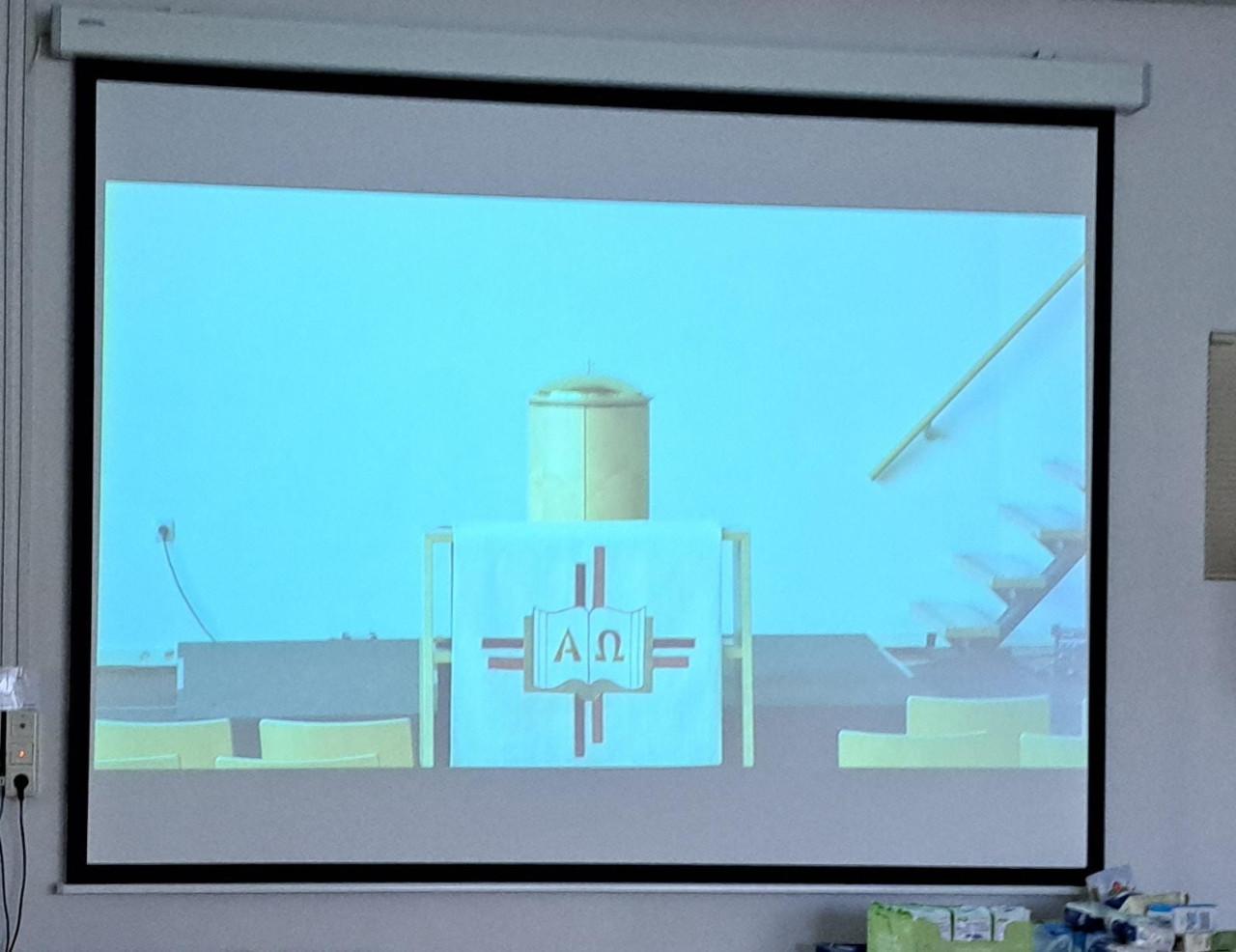 Projectiescherm, elektrisch bedienbaar