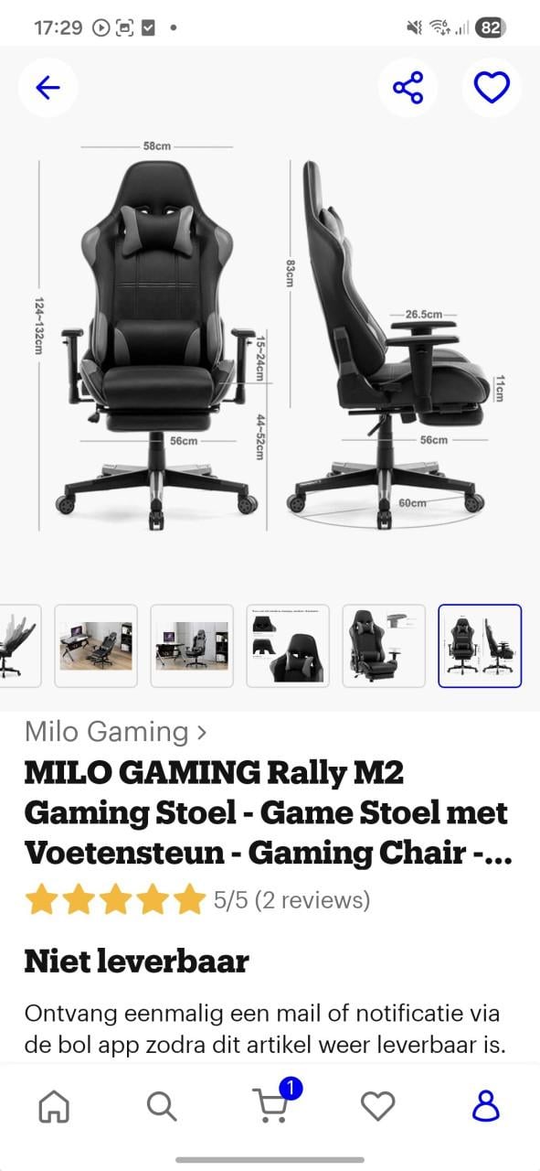 Te koop gamestoel weinig gebruikt