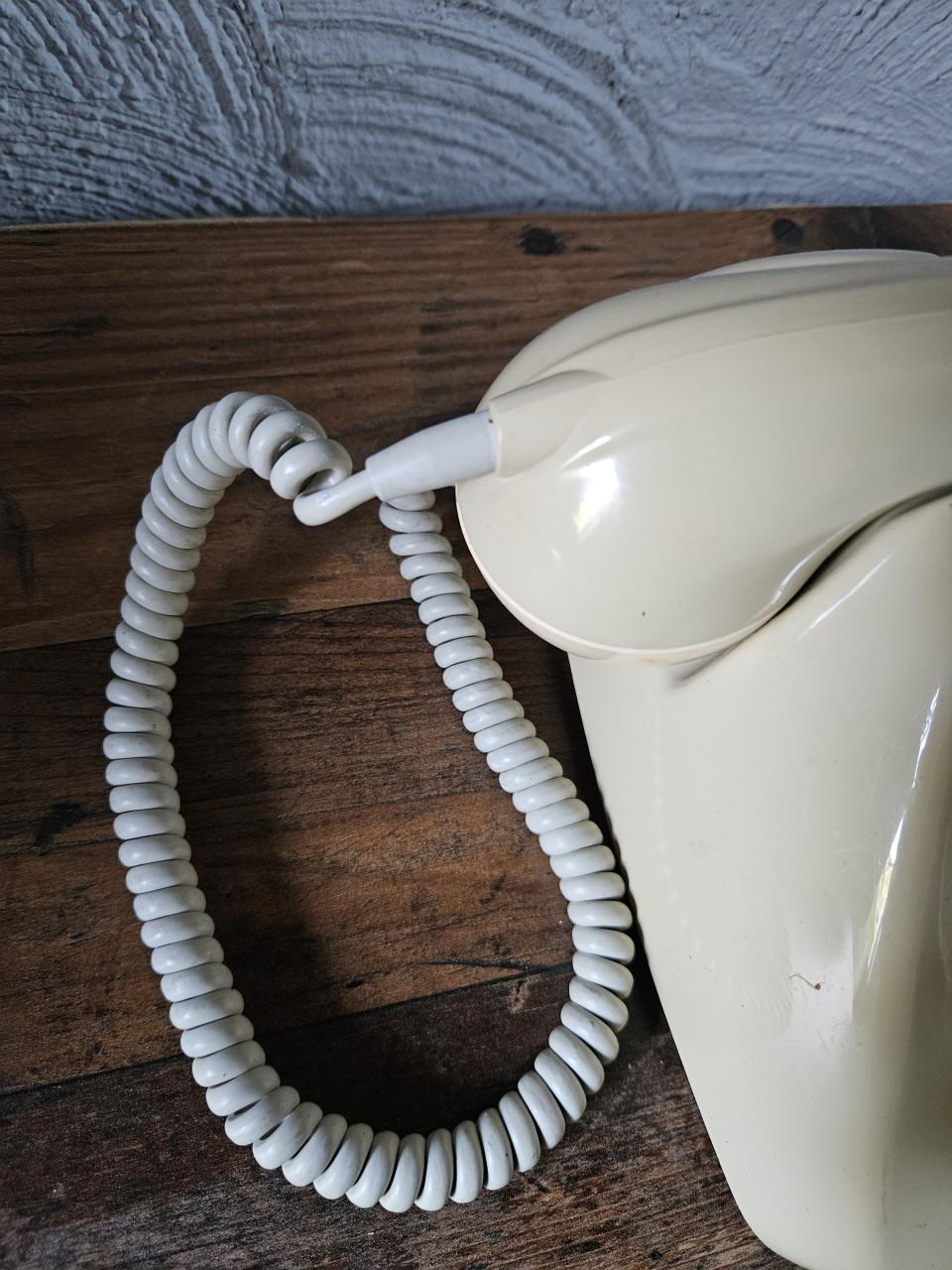 Vintage PTT Telefoon met Draaischijf - Crèmekleurig/grijs