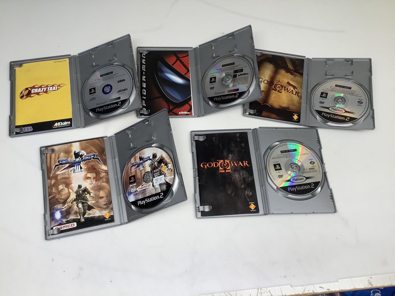 PlayStation 2 spellen: God of War, Spiderman, Soulcallibur 3, Crazy Taxi