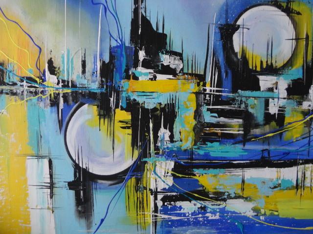 " Abstract World " Acrylschilderij van Larissa Chupakhina