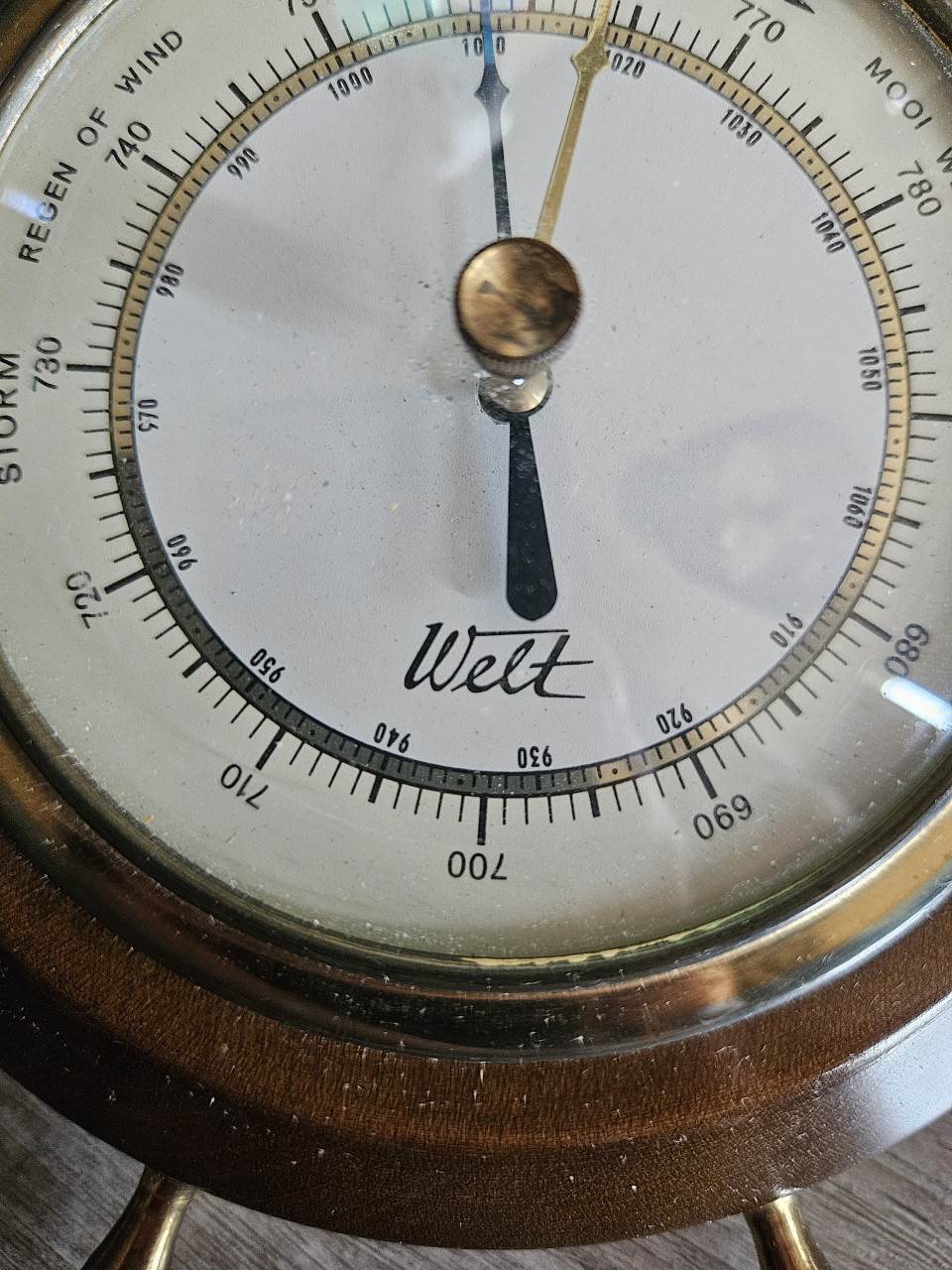 Mooi werkend antiek german barometer van het merk Welt (Dresden)