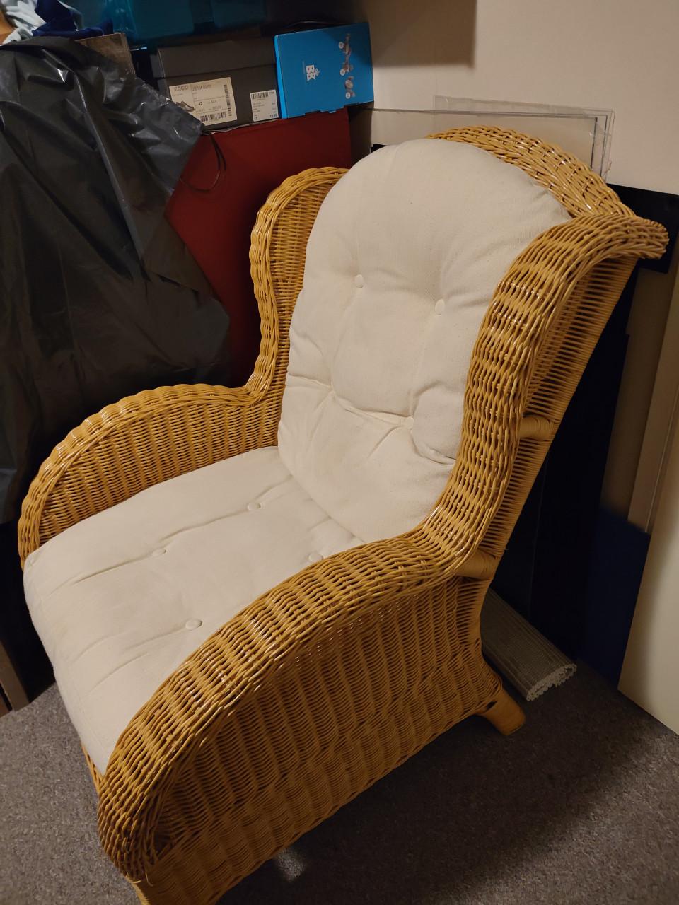 Vintage rieten stoel