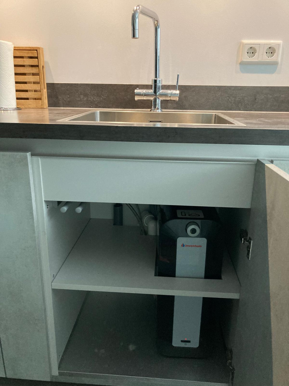 Kraan met kokend water en boiler