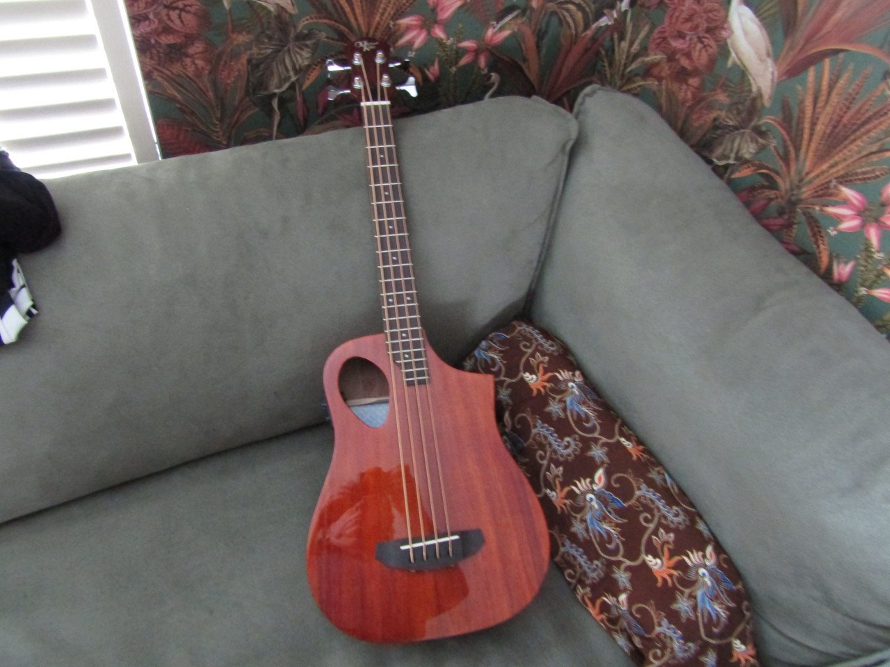 Semi akoestische basgitaar michael kelly travel