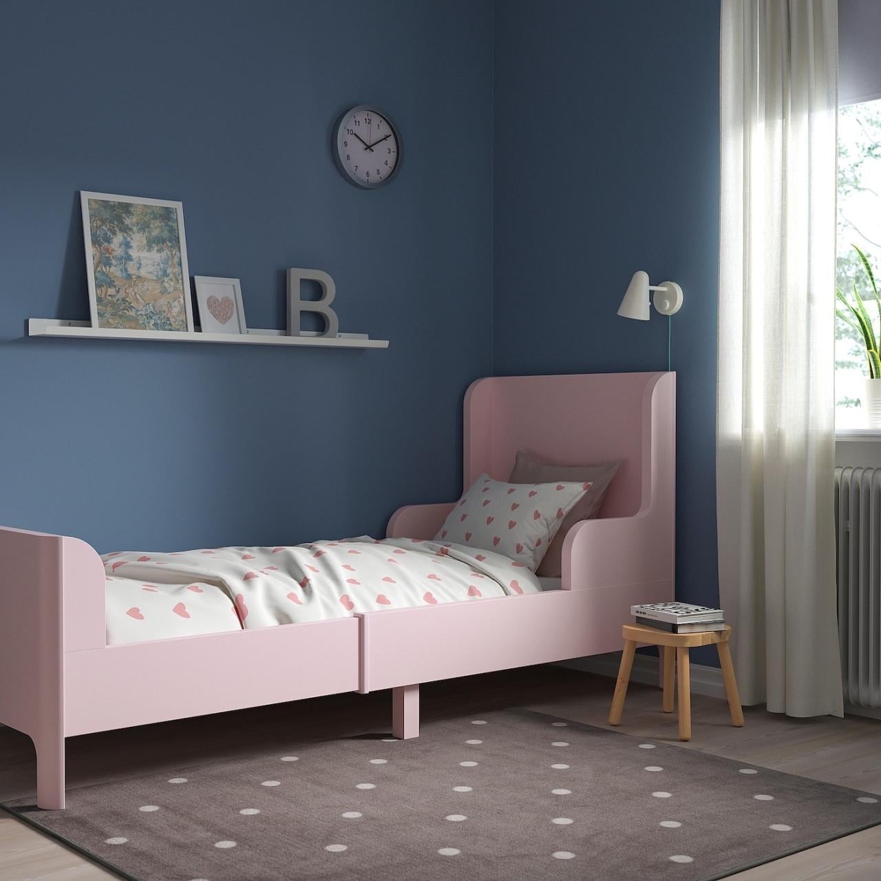 IKEA SMÅSTAD uitschuifbaar roze kinderbed