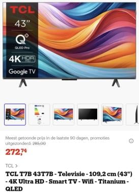 TCL 4k google tv 43 inc