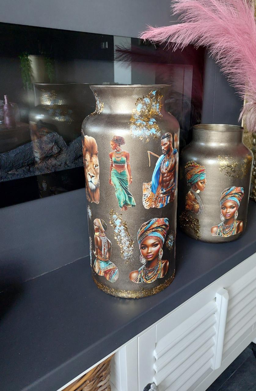Nw Decoupage Afrikaanse vaas nr 2