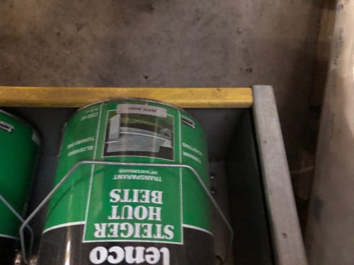 Tenco 2,5 liter beits 10 euro p.s. koffie gratis