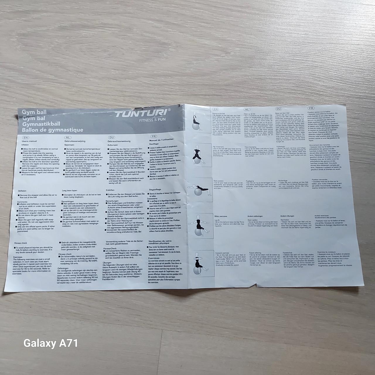 Fitnessbal 75cm met reserve onderdelen