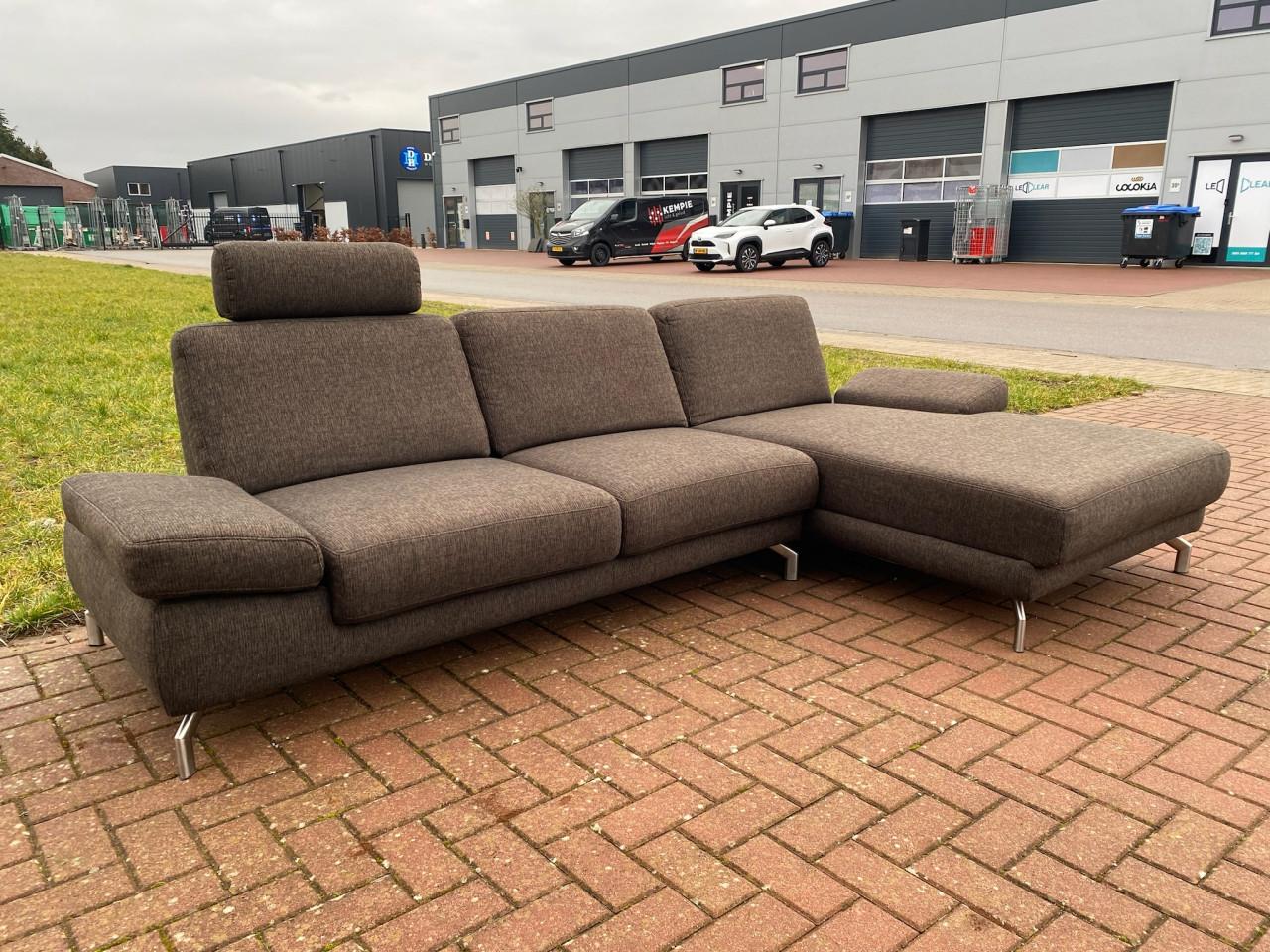 Henders & Hazel Donkerbruine Stoffen Hoekbank-Gratis Levering NL
