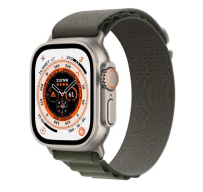 Apple Watch Ultra 1 | 49mm | Titanium | Groene Alpine Loop | Conditie: Heel