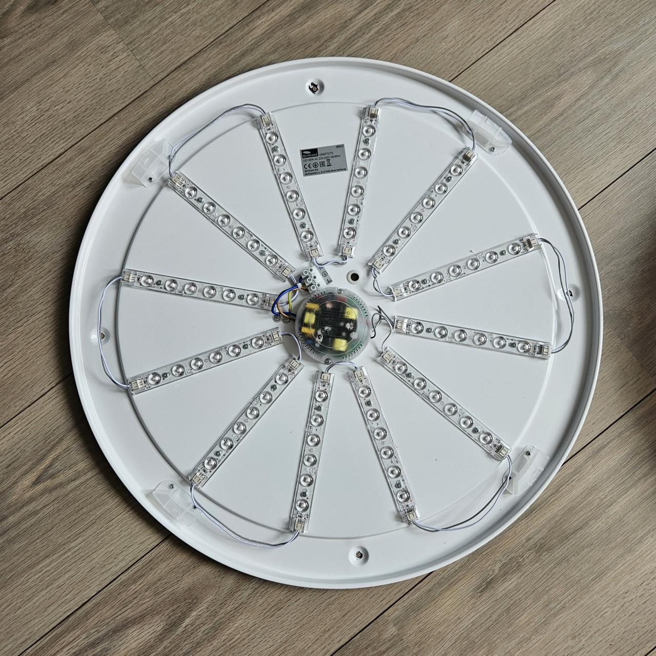 Ronde LED plafondlamp wit met glittereffect