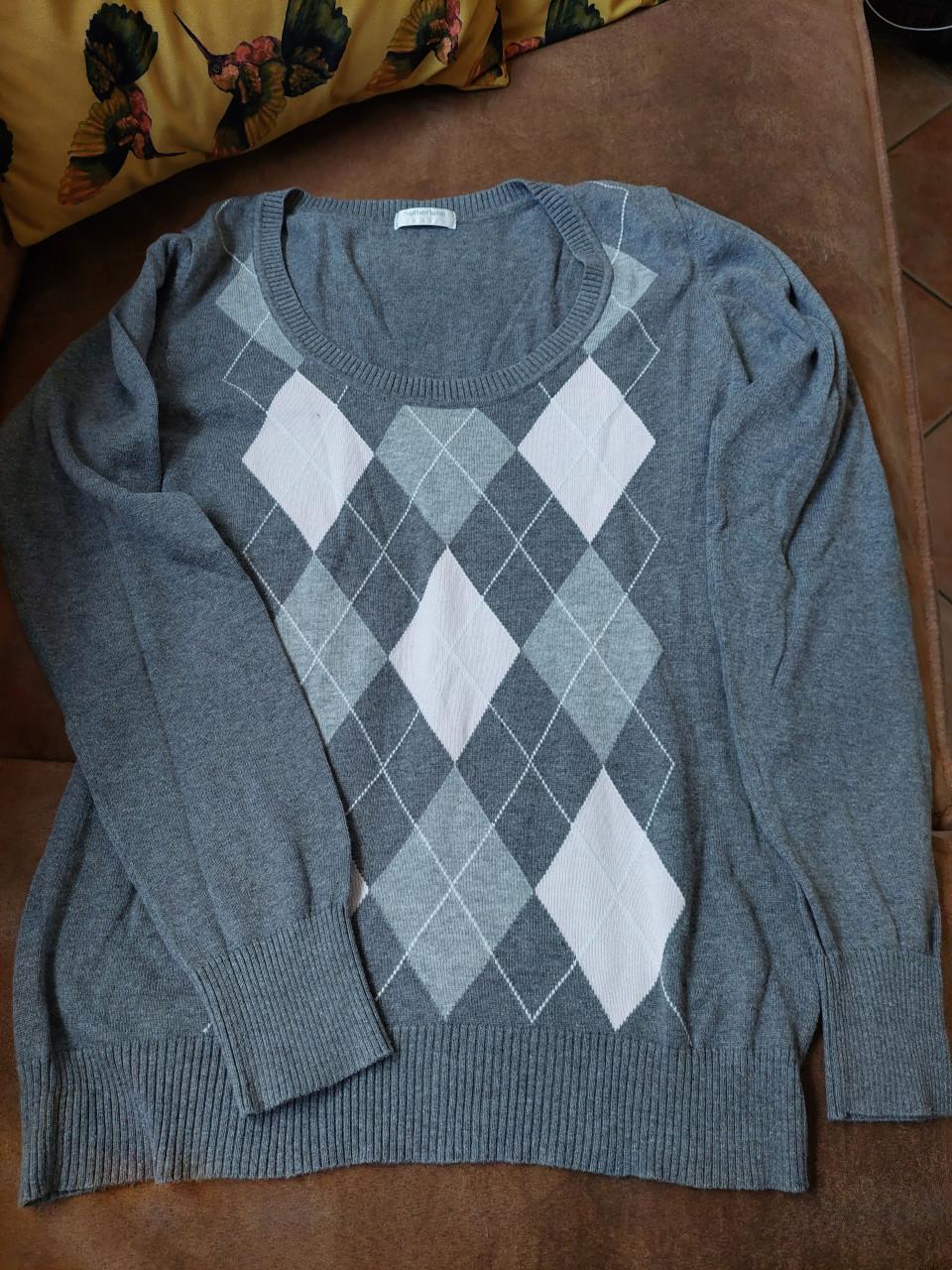 3 geruite damestruien mt Large grijs, marine