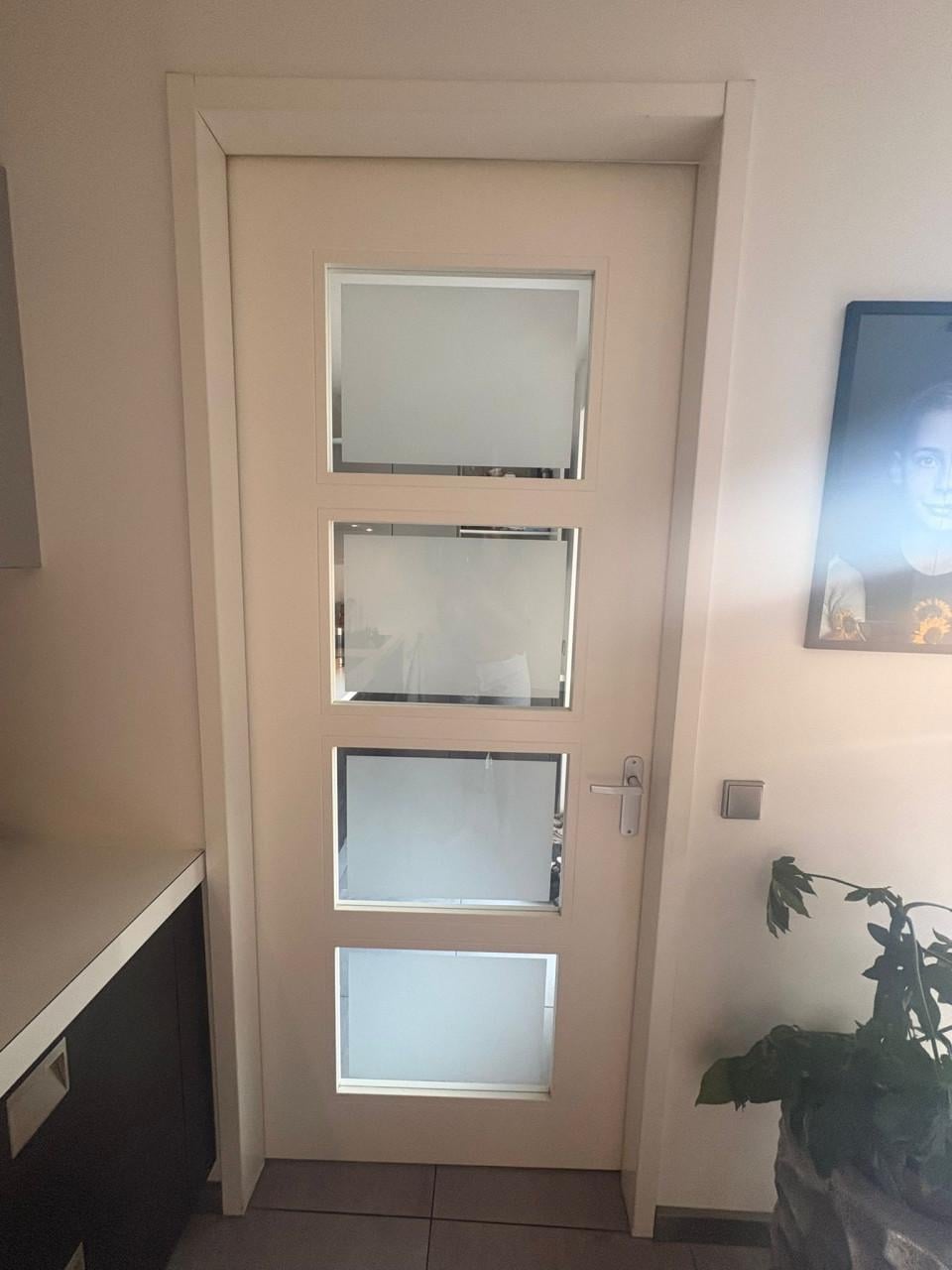 Witte binnendeur met glaspanelen