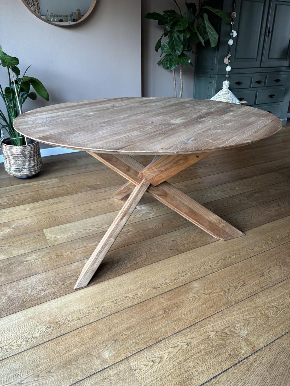 Ethnicraft ronde eettafel eikenhout 136cm