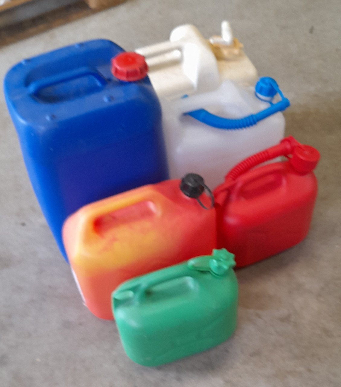 Jerrycans.