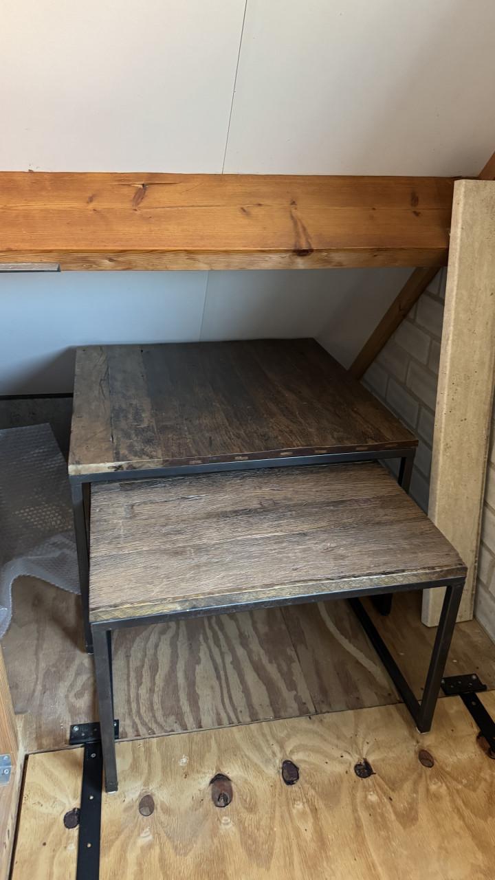 Industriële bijzettafeltjes - set 3 stuks