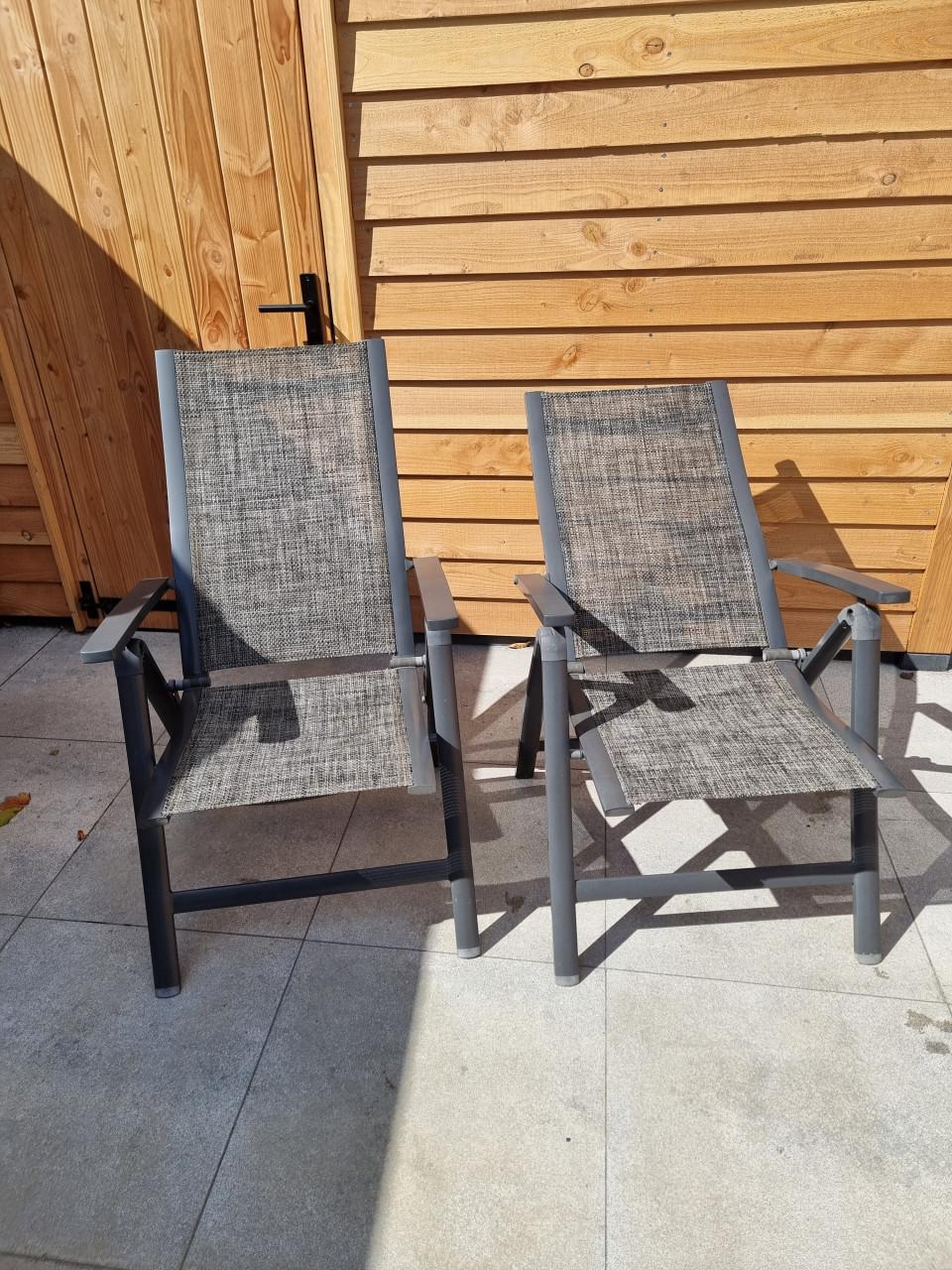 2 verstelbare Tuin-stoelen Antraciet